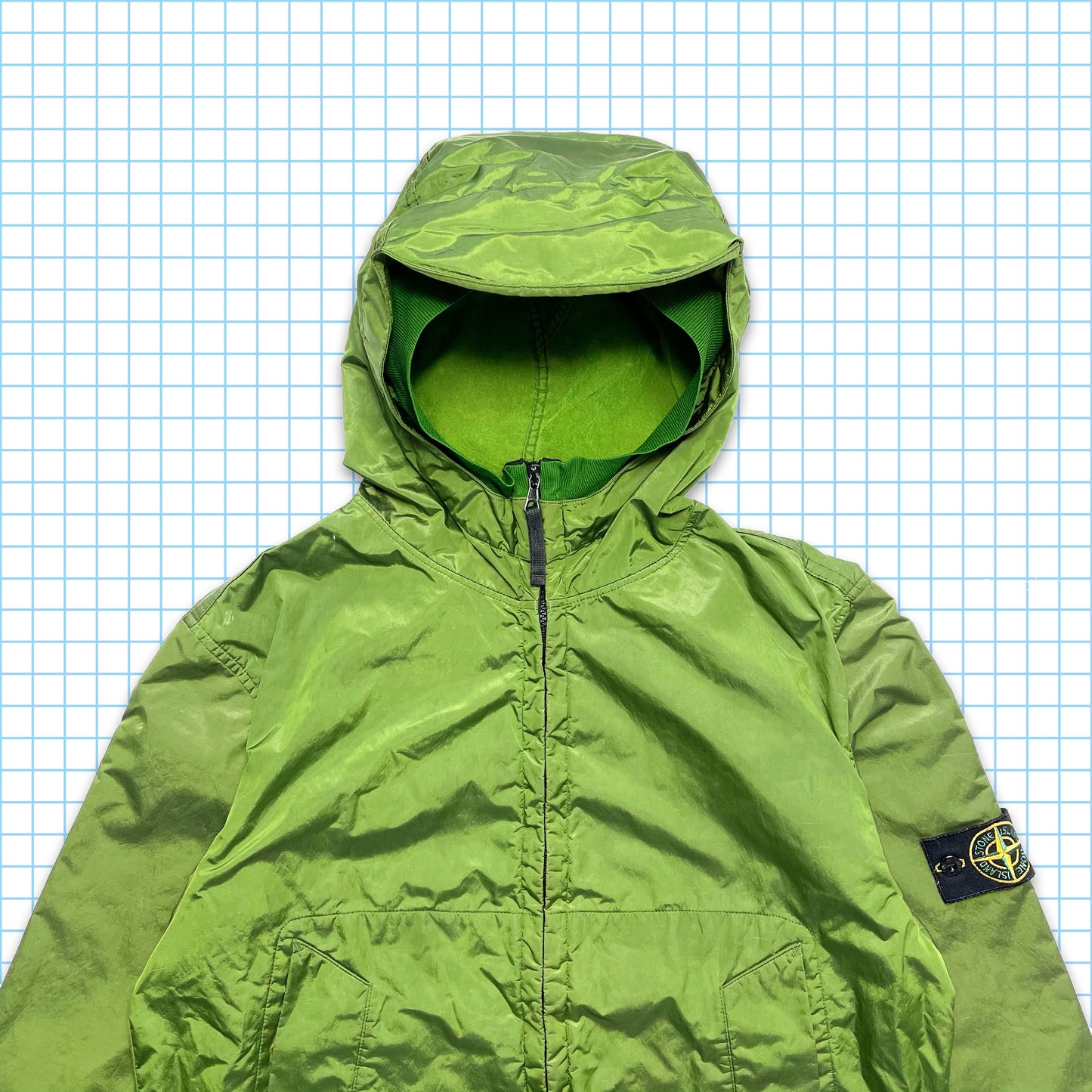 Stone Island Green Silk Lined Nylon Metal Shimmer Jacket AW08’