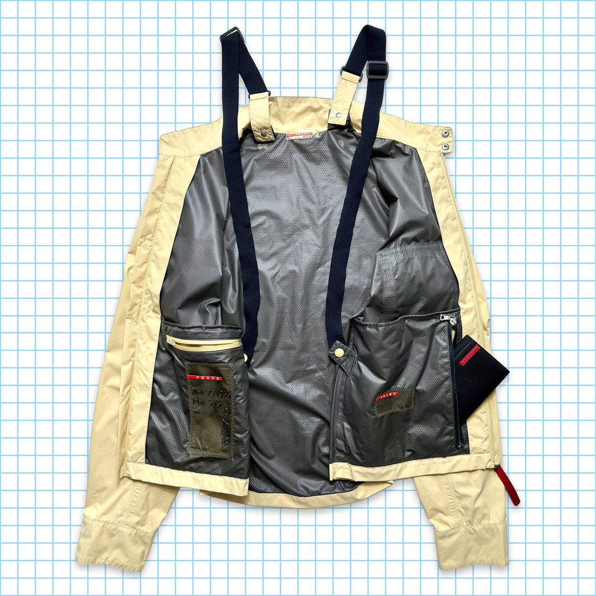 Early 2000's Prada Sport Back Pack Strap Bonded Nylon Jacket