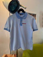 Charger l&#39;image dans la galerie, Prada Ocean Blue/White Stripped Polo Shirt - Small / Medium