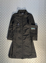 Load image into Gallery viewer, Early 2000&#39;s Miu Miu Jet Black Cargo Pocket Trench Coat