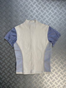 Early 2000’s Prada Sport White/Baby Blue Mixed Material Top