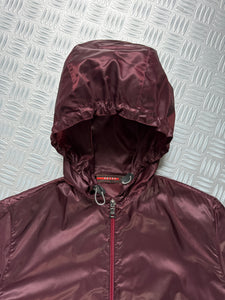 SS00’ Prada Sport 3M Burgundy Hooded Nylon Jacket