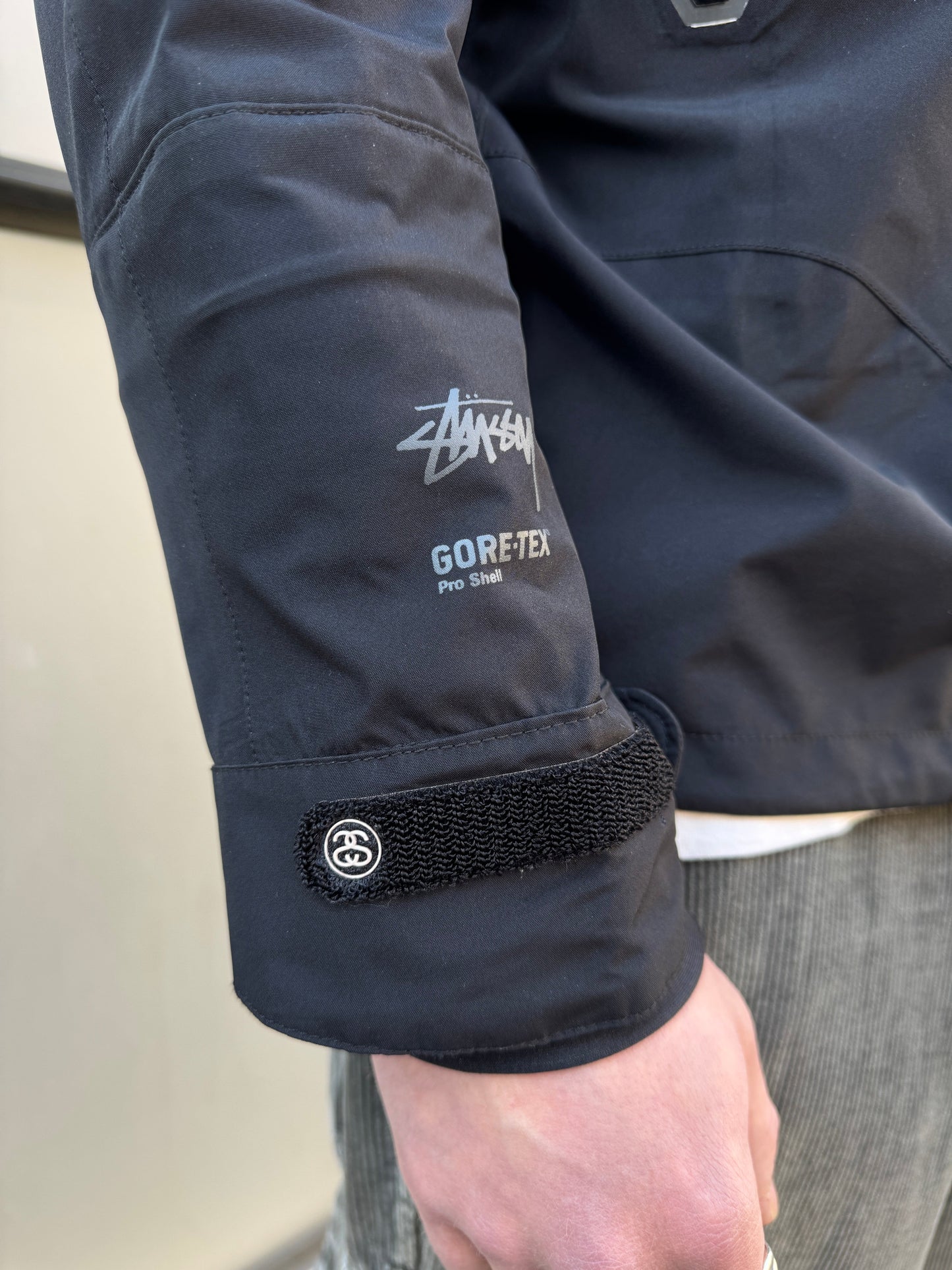 AW11' Stüssy x Afdice Jet Black Asymmetric Zip Technical Gore-Tex Jacket