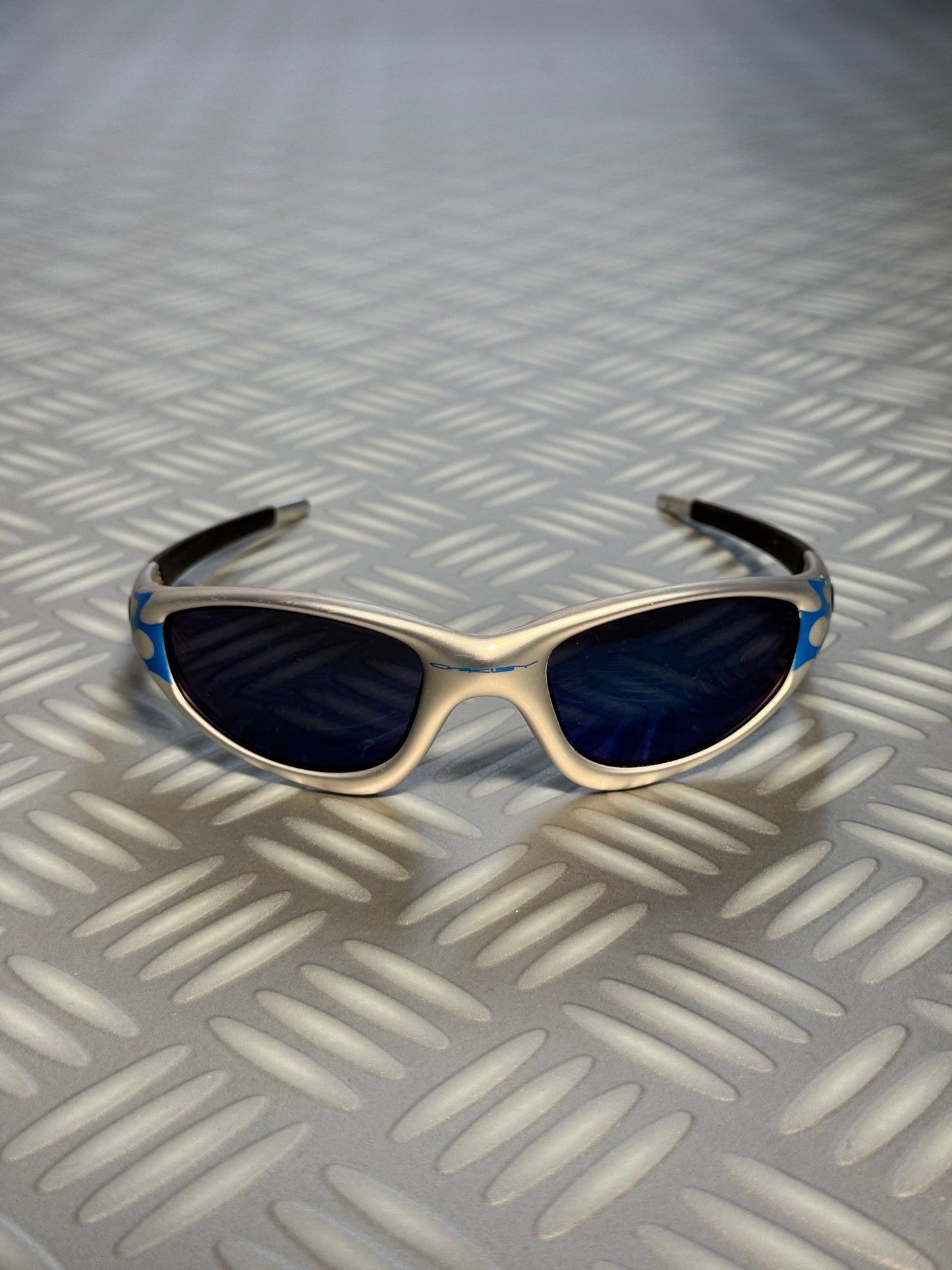 1990’s Oakley Blue Flame Straight Jacket Sunglasses