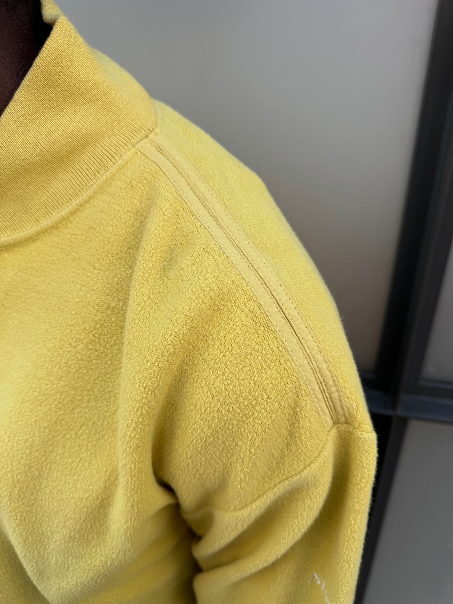1990’s Stone Island Bright Yellow Fleece V Neck Jumper