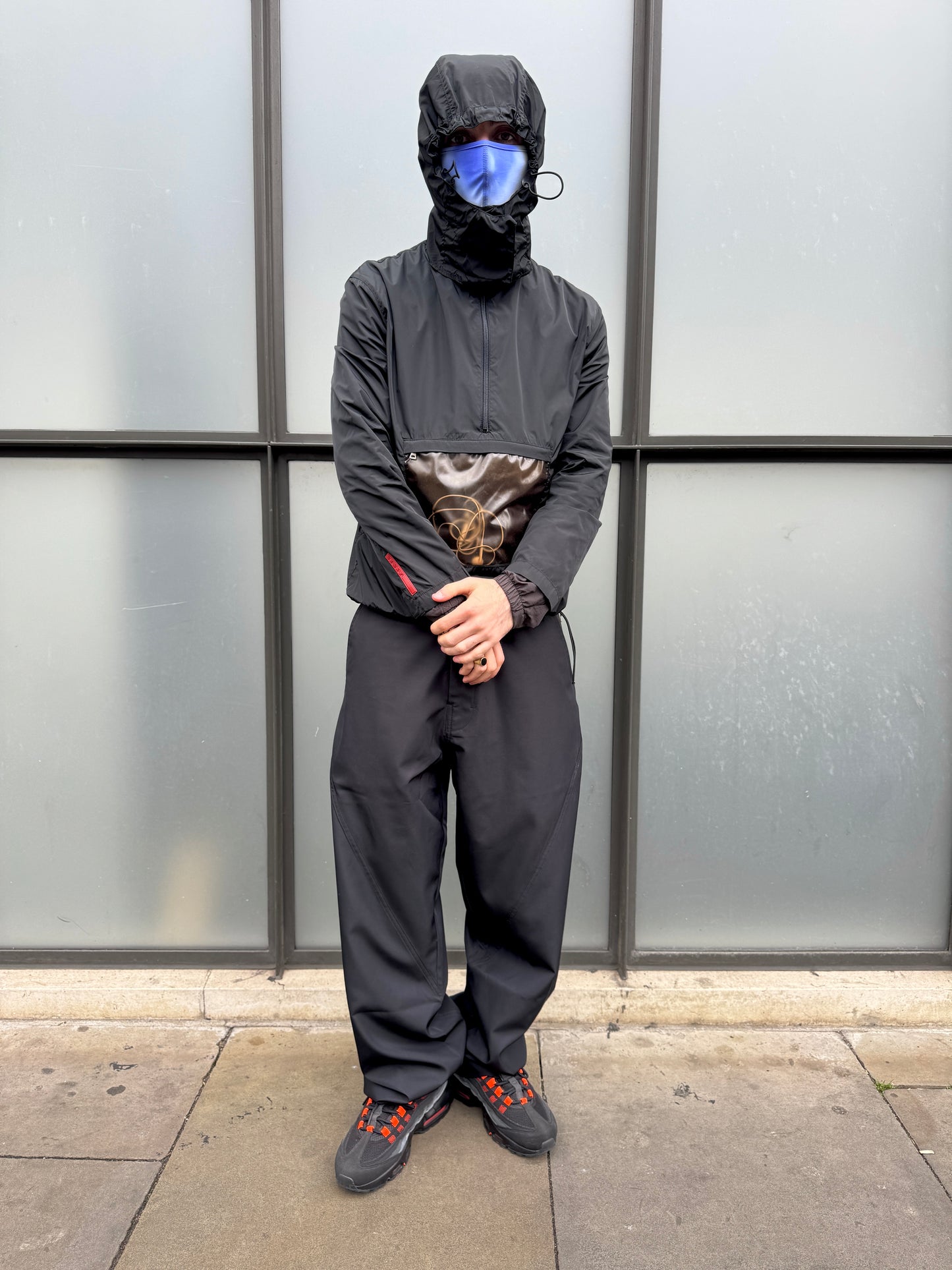 SS00' Prada Sport Transparent Pocket Waterproof Half Zip Jacket