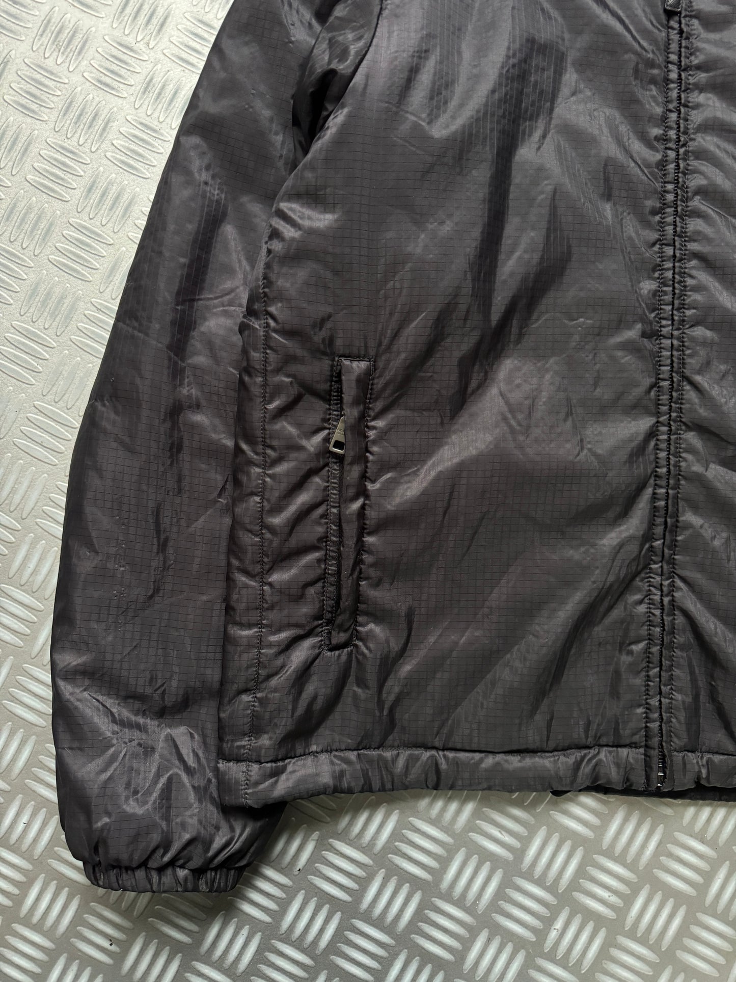 AW13’ Prada Mainline Padded Rip-Stop Nylon Shimmer Hooded Jacket