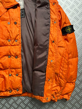 Charger l&#39;image dans la galerie, 1980’s Stone Island Bright Orange Balaclava Hood Ice Jacket - Medium / Large