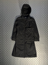 Charger l&#39;image dans la galerie, Early 2000&#39;s Miu Miu Jet Black Cargo Pocket Trench Coat