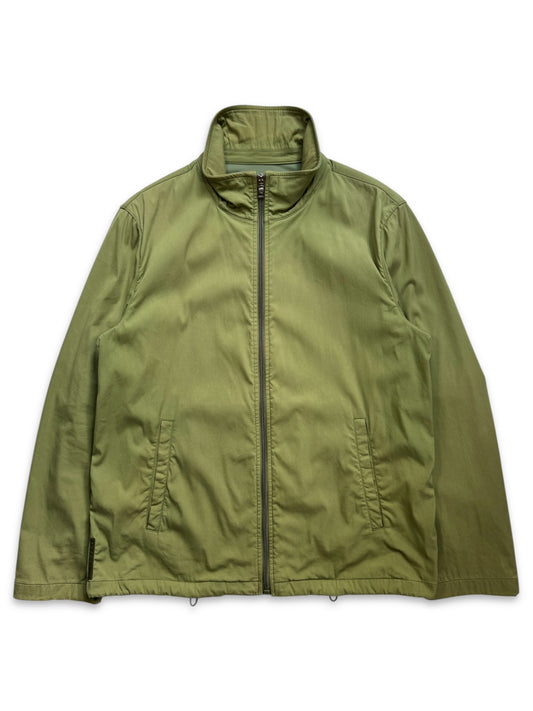 Early 2000’s Prada Sport Washed Lime Green Tonal Tab Chore Jacket