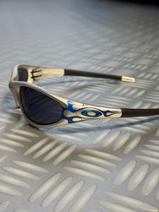 1990’s Oakley Blue Flame Straight Jacket Sunglasses