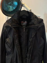 画像をギャラリービューアに読み込む, SS00’ Prada Sport 2in1 Jet Black Goat Fur Lined Jacket/Vest - Womens 6-8