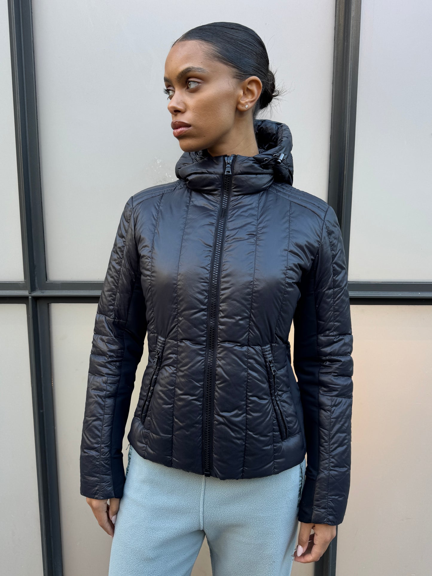 2013 Prada Milano Black/Dark Navy Padded Jacket