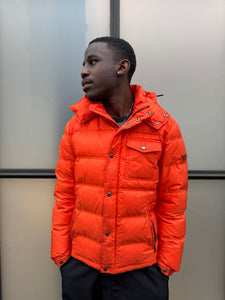 Prada Milano Bright Orange Nylon Puffer Jacket