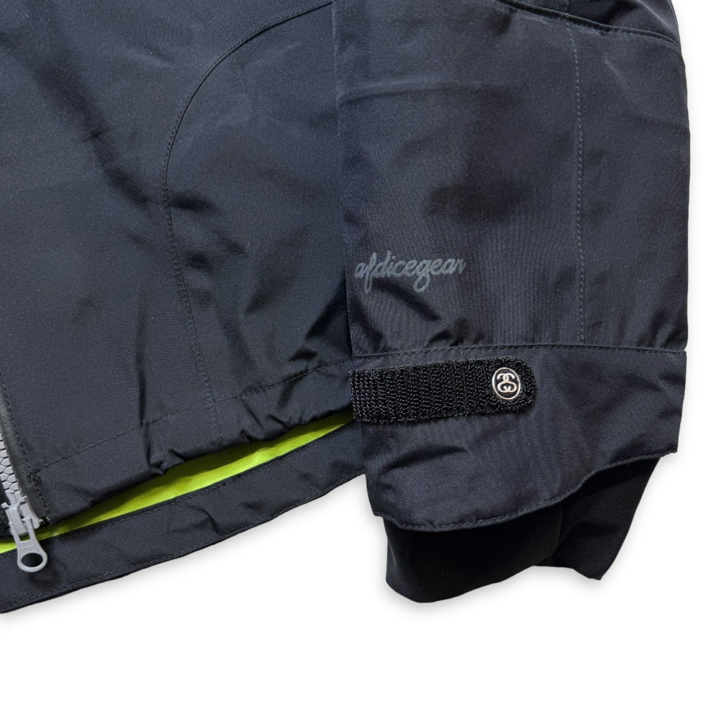 AW11' Stüssy x Afdice Jet Black Asymmetric Zip Technical Gore-Tex Jacket