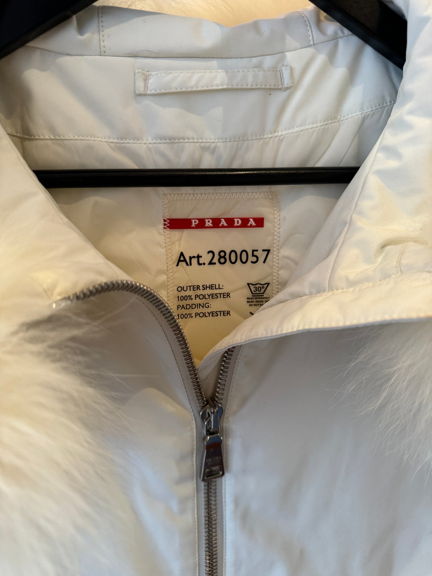 AW08’ Prada Sport Gore-Tex Pure White Fur Trim Jacket