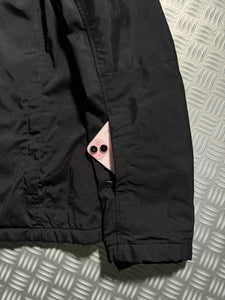 Early 2000’s Prada Sport Jet Black Ballistic Nylon Lined Jacket w/Zip-Off Hood - Large / Extra Large