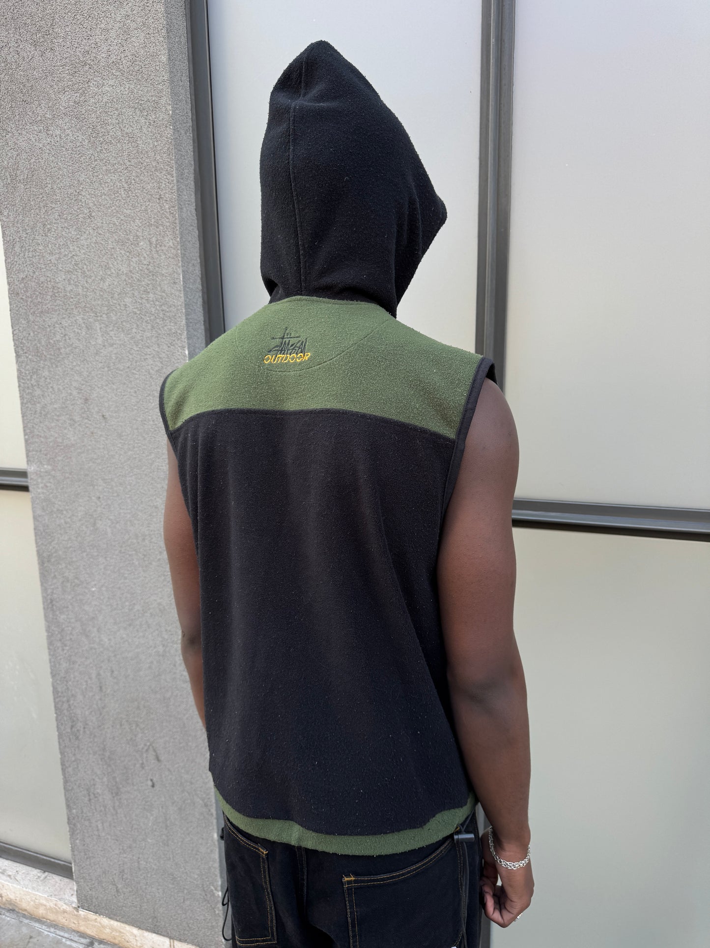 Early 2000's Stüssy Outdoor Black/Khaki Hooded Vest