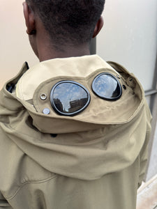 CP Company Khaki Green Soft Shell Goggle Jacket