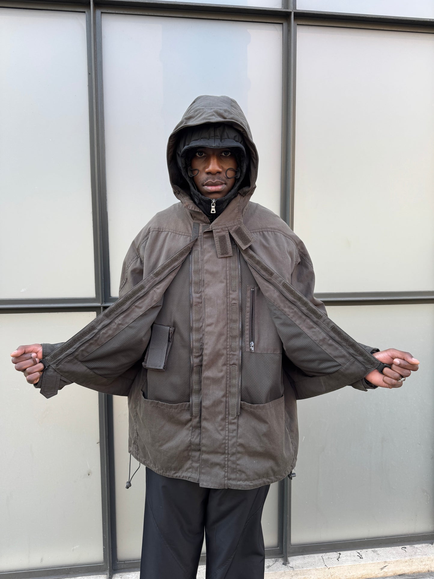 Early 2000’s Levi’s Engineered Dark Khaki Waxed Cotton Stash Pocket Jacket