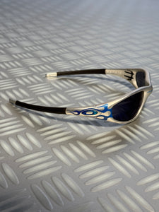 1990’s Oakley Blue Flame Straight Jacket Sunglasses