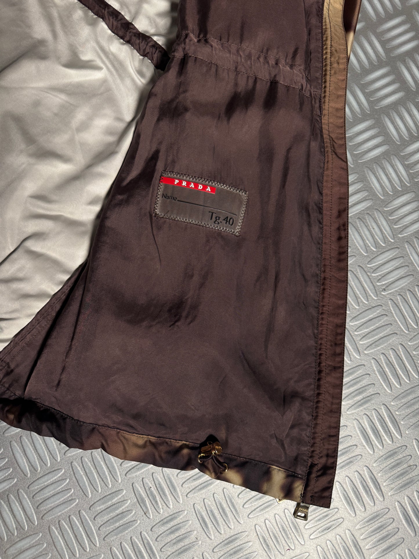 Prada Leopard Print Exaggerated Collar Jacket