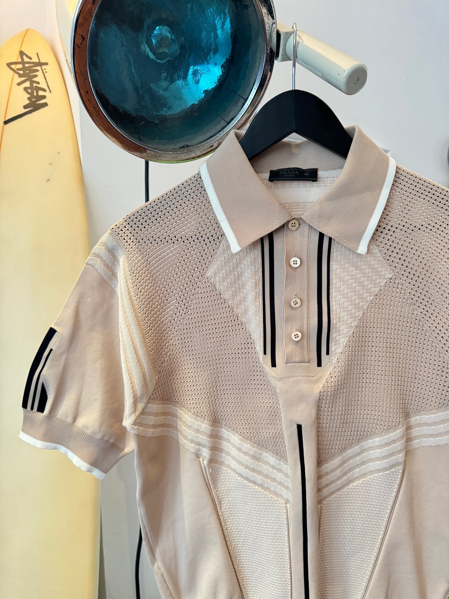 Prada Mainline Sport-Knit Polo Top