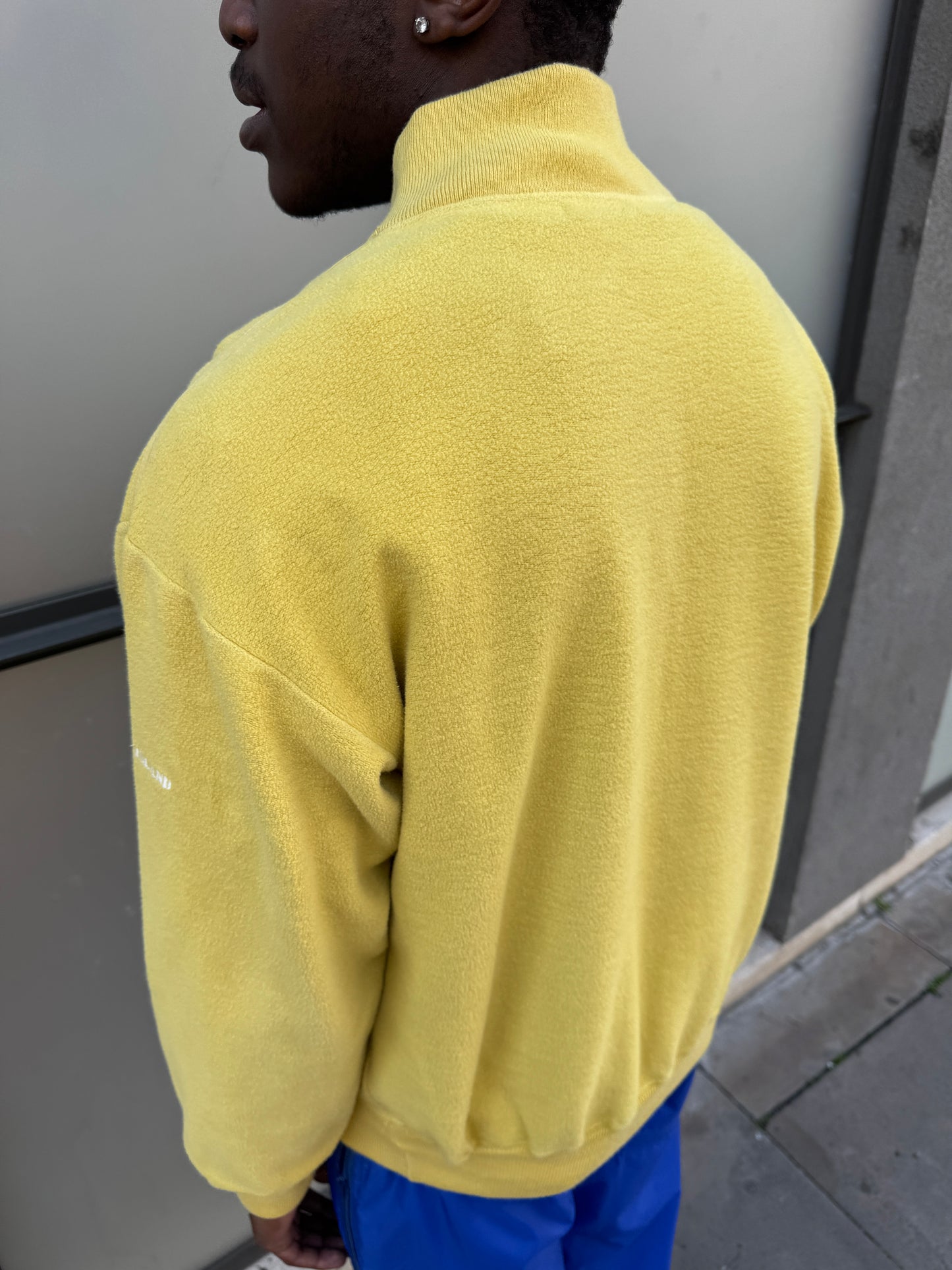 1990’s Stone Island Bright Yellow Fleece V Neck Jumper