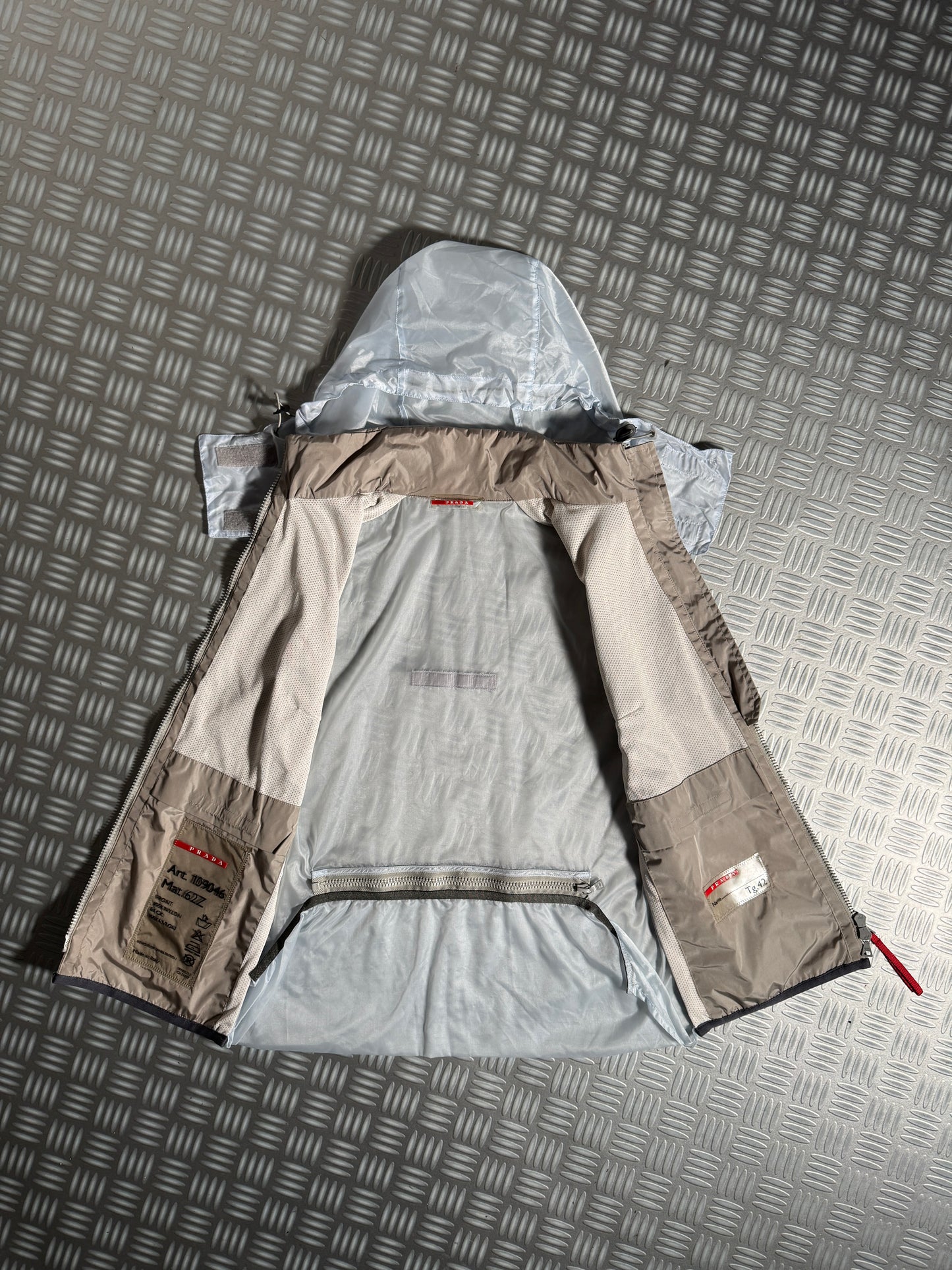 SS00’ Prada Sport Semi Transparent Back 3M Hooded Vest