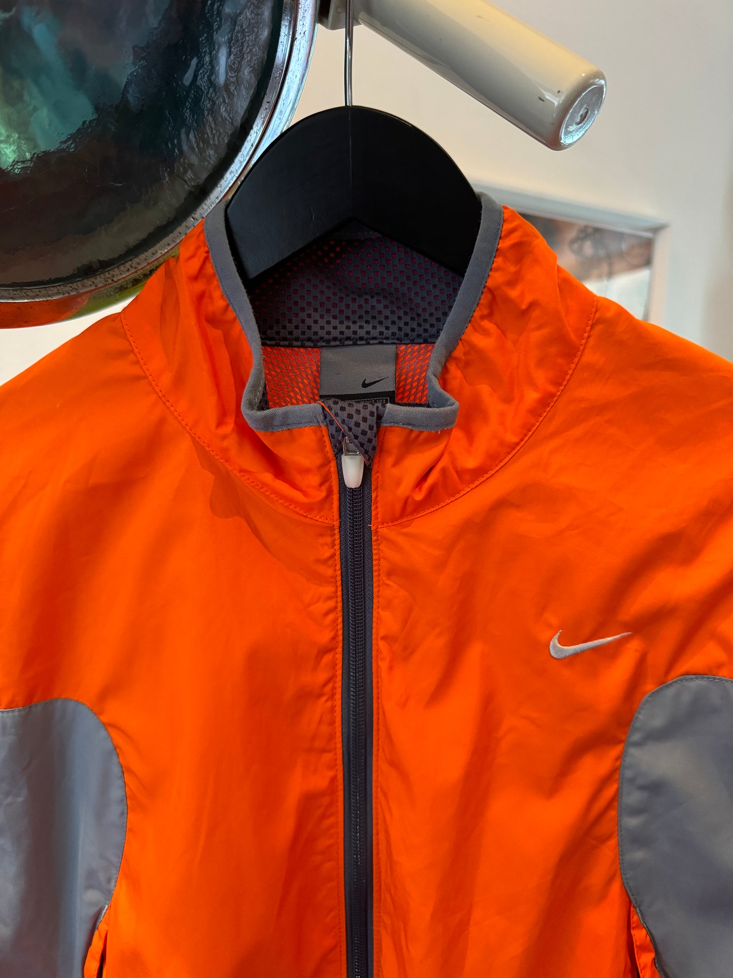 Early 2000’s Nike Orange/Grey 3M Reflective Track Jacket - Large