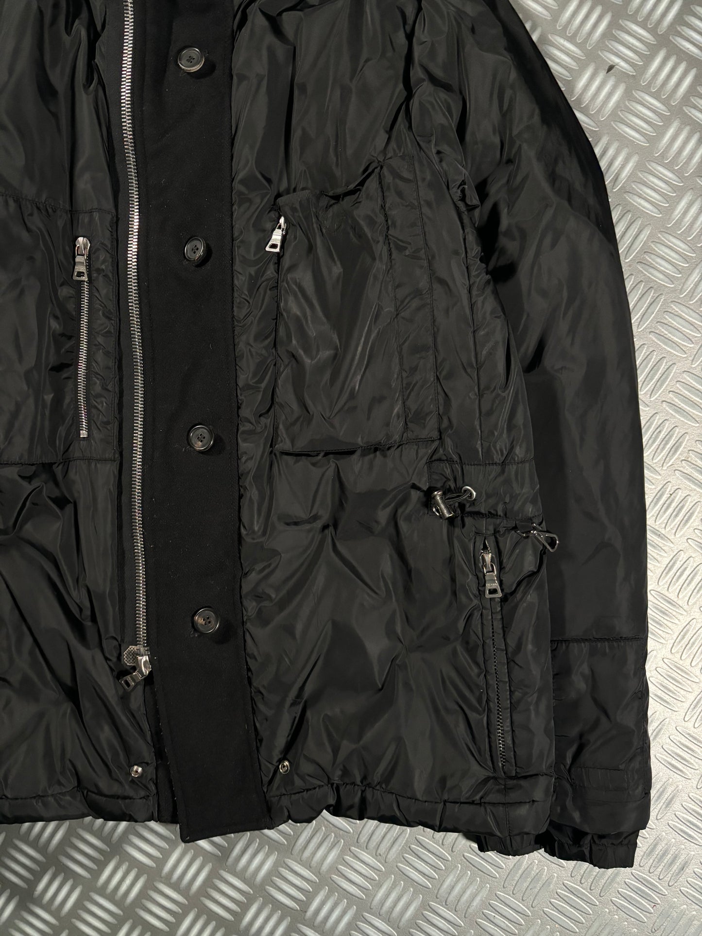 Early 2000’s Prada Sport Jet Black Padded ‘Inside Out’ Technical Jacket