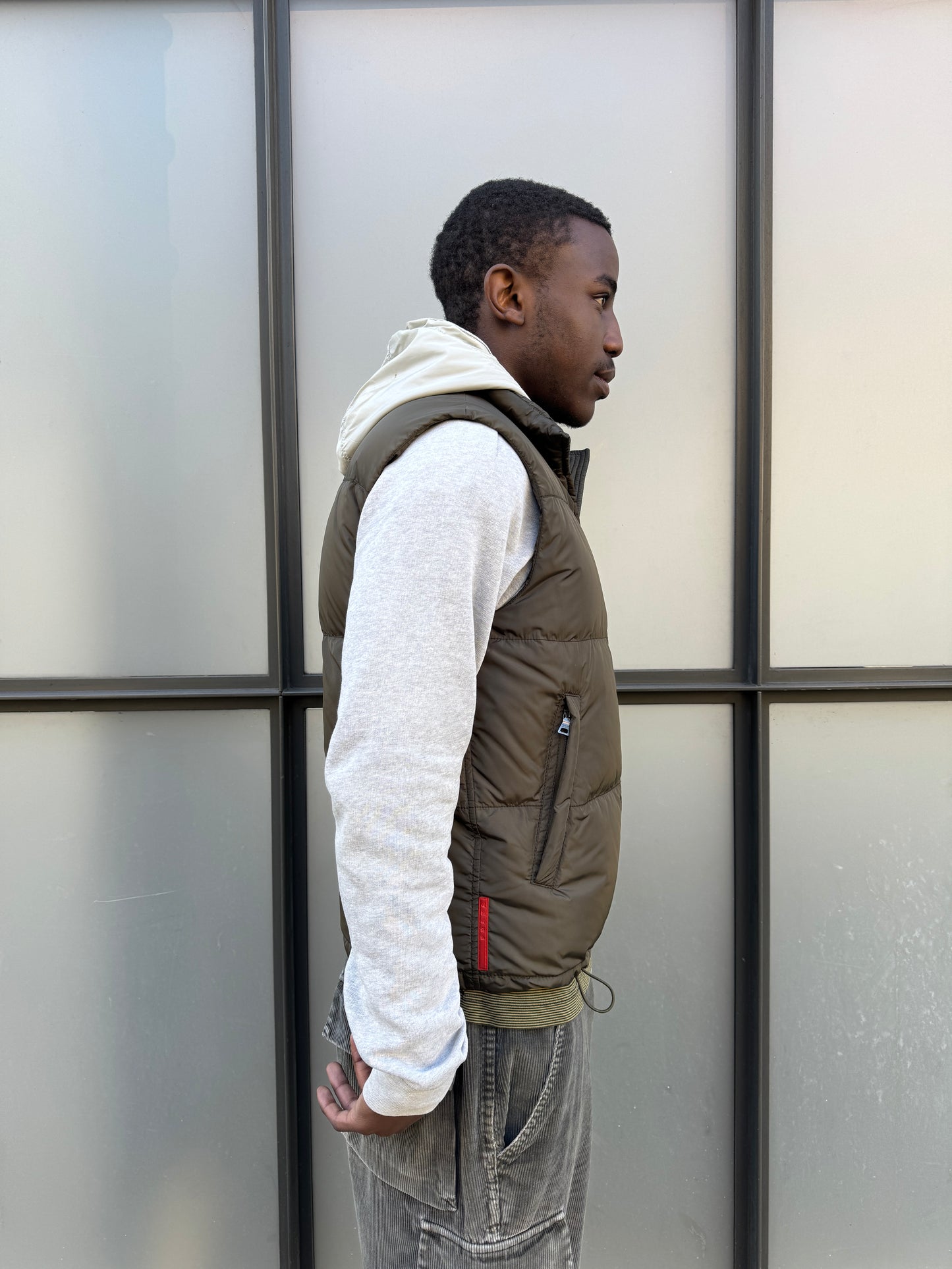 Early 2000’s Prada Sport Khaki Green Padded Gilet