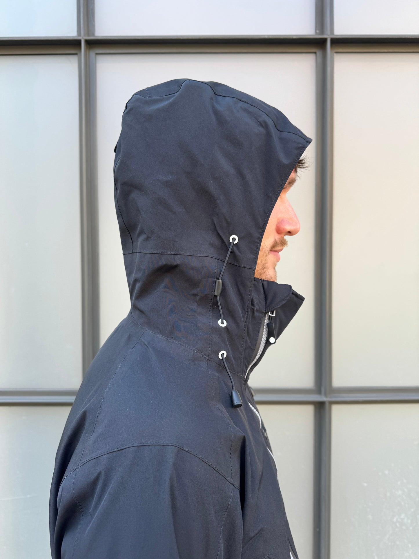 AW11' Stüssy x Afdice Jet Black Asymmetric Zip Technical Gore-Tex Jacket