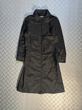 Charger l&#39;image dans la galerie, Early 2000&#39;s Miu Miu Jet Black Cargo Pocket Trench Coat