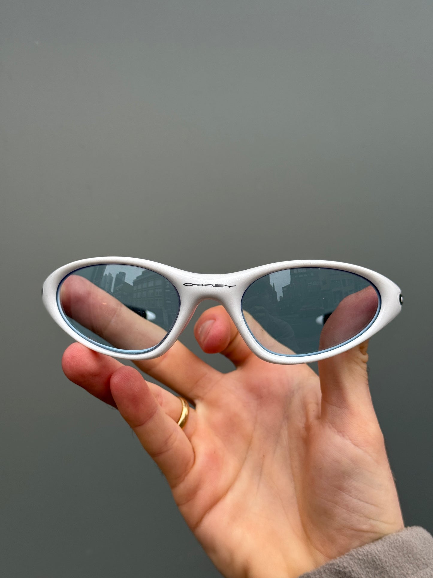 1990’s Oakley Minute Pure White/Baby Blue Sunglasses