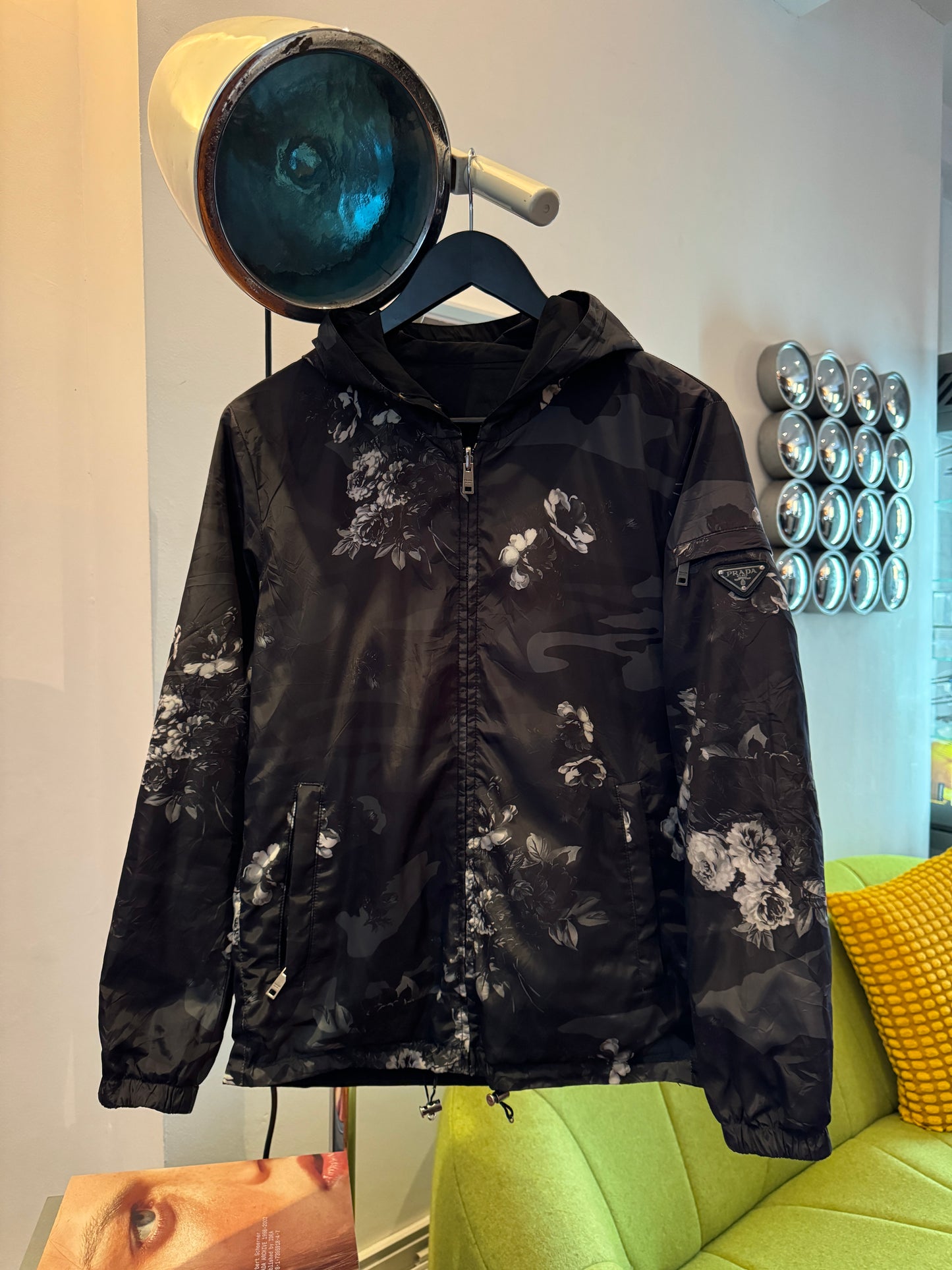 Prada Mainline Reversible Camo/Flowers Print Nylon Jacket