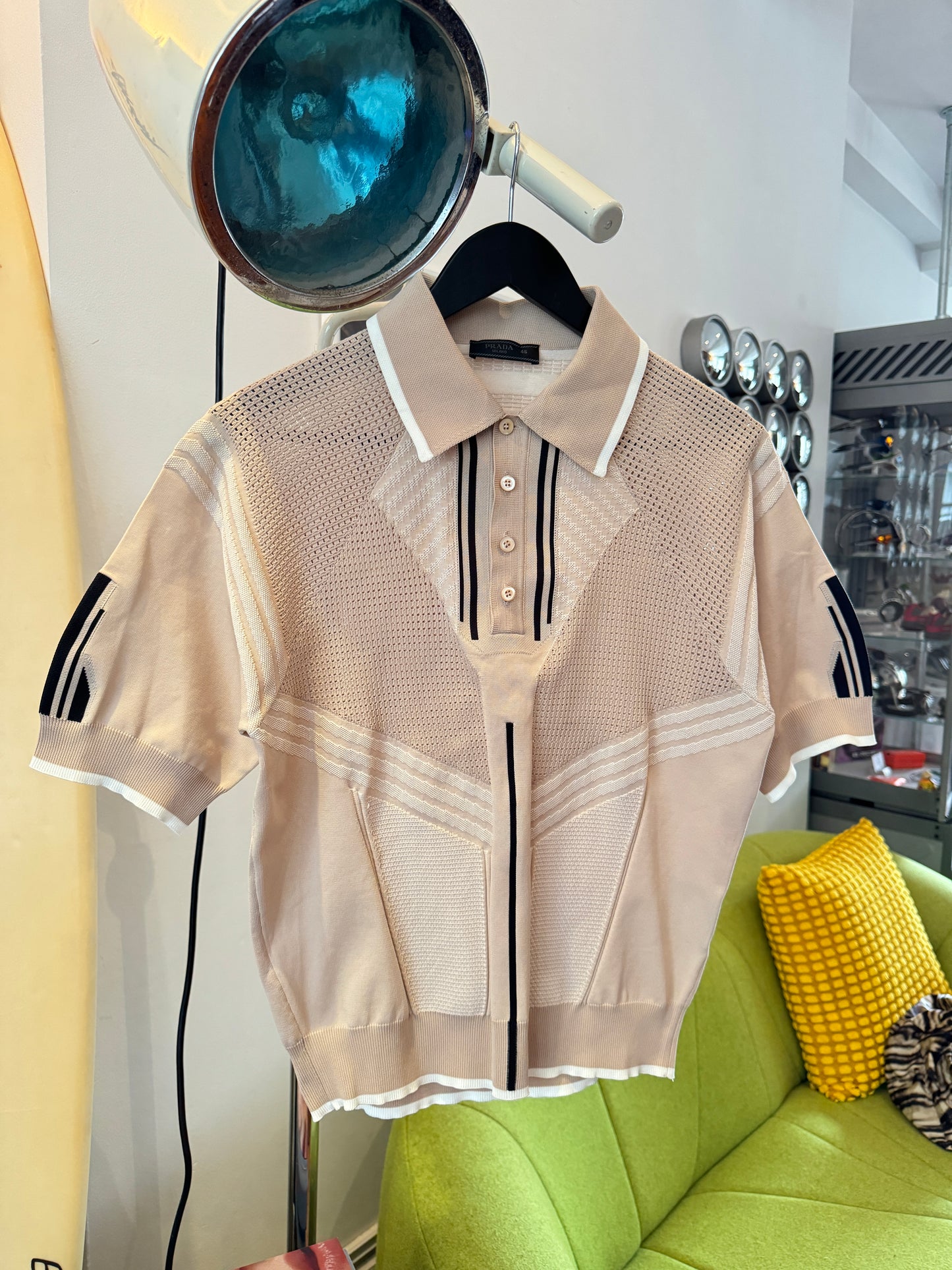 Prada Mainline Sport-Knit Polo Top