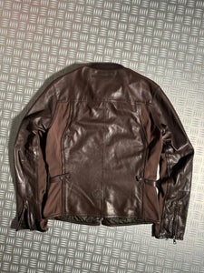 SS00’ Prada Sport Brown Leather Biker Jacket - Medium / Large