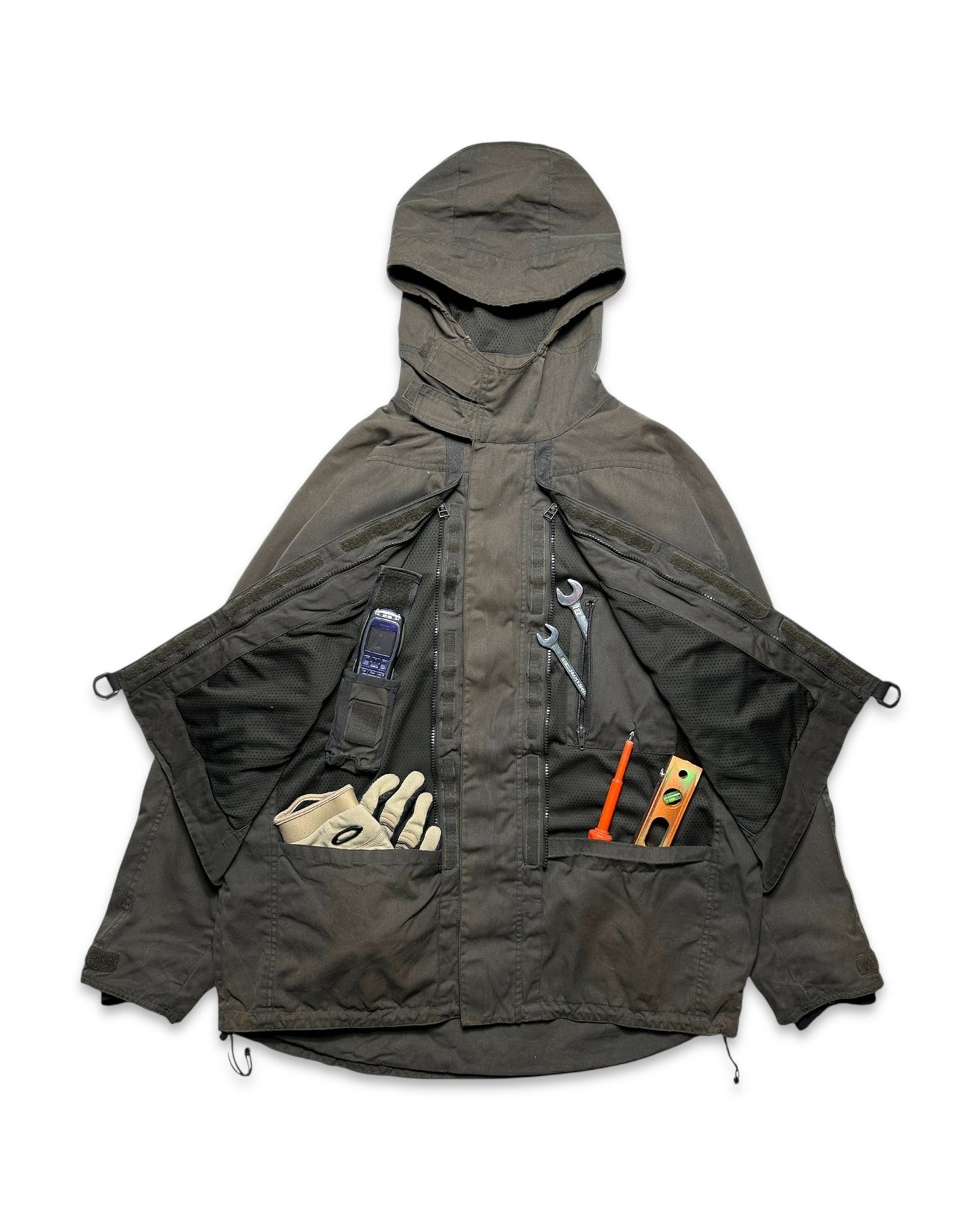 Early 2000’s Levi’s Engineered Dark Khaki Waxed Cotton Stash Pocket Jacket