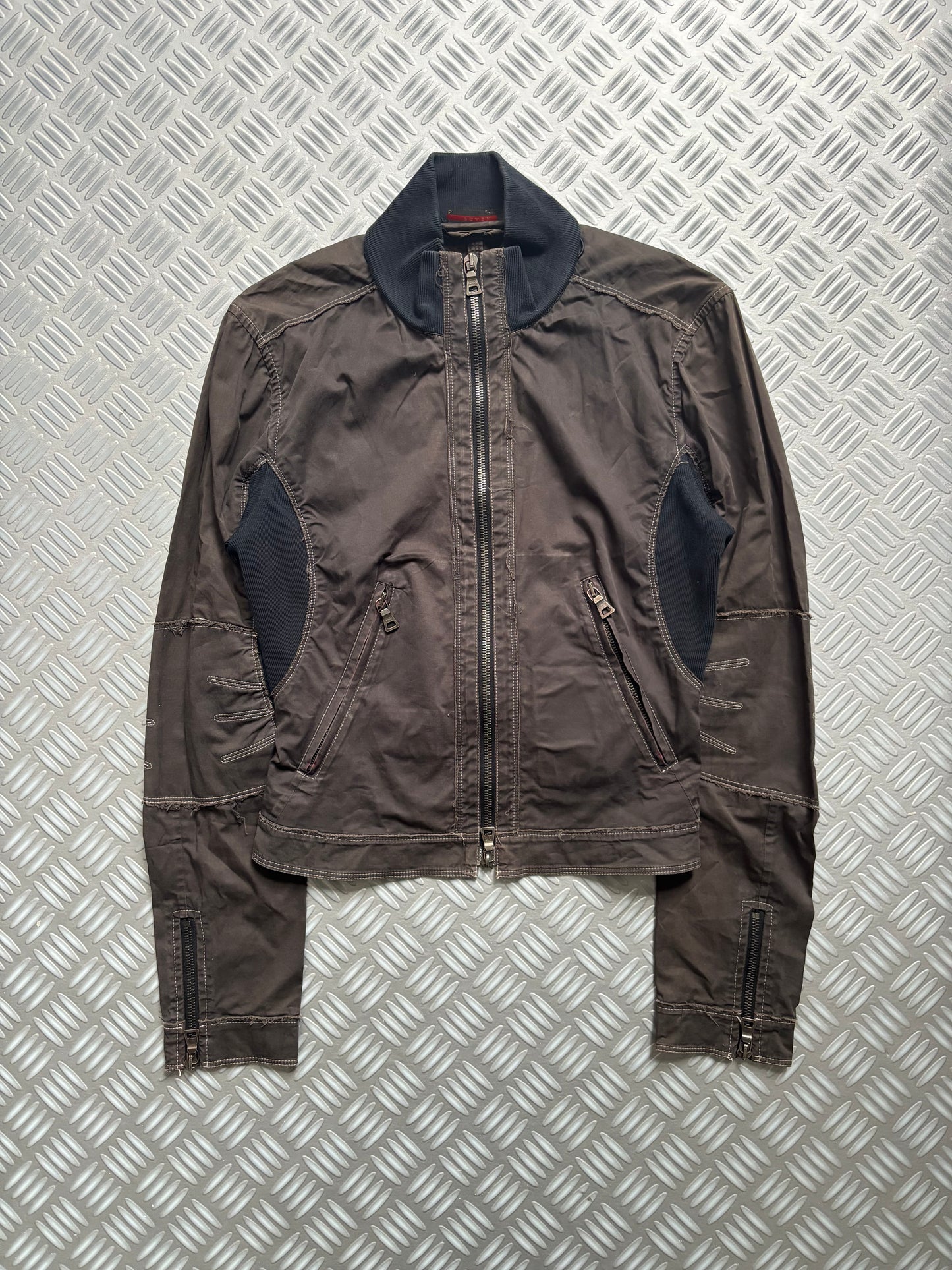 SS03' Prada Black Tab Darted Elbow Jacket