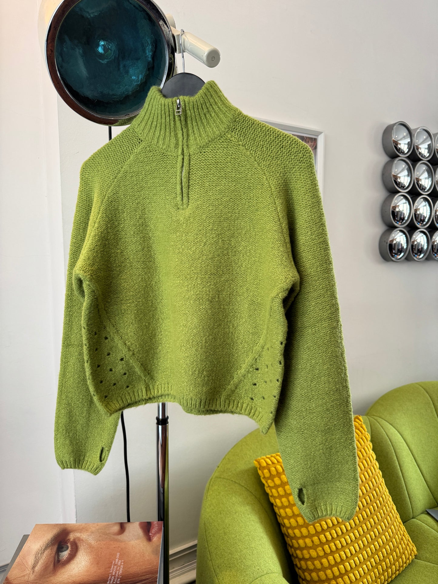 Ordinary Practise Lime Green 1/4 Zip Knit