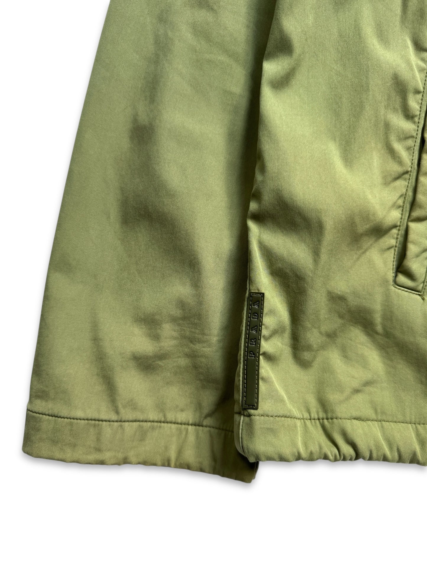 Early 2000’s Prada Sport Washed Lime Green Tonal Tab Chore Jacket