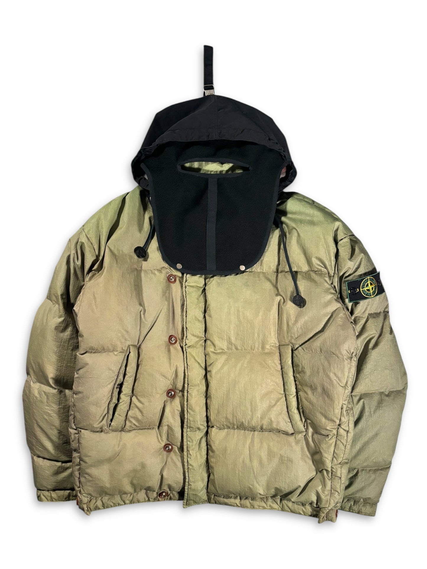 1980's Stone Island Ice Jacket Goose Down With Detachable Balaclava Hood