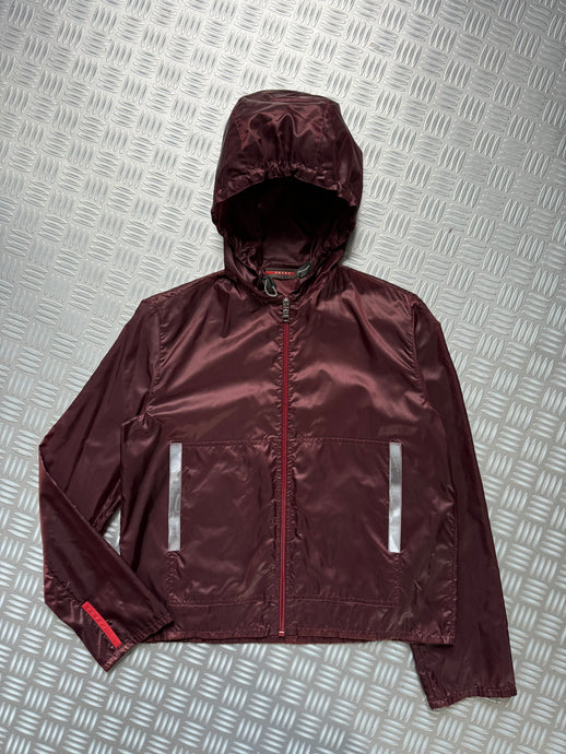 SS00’ Prada Sport 3M Burgundy Hooded Nylon Jacket