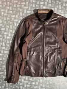 SS00’ Prada Sport Brown Leather Biker Jacket - Medium / Large