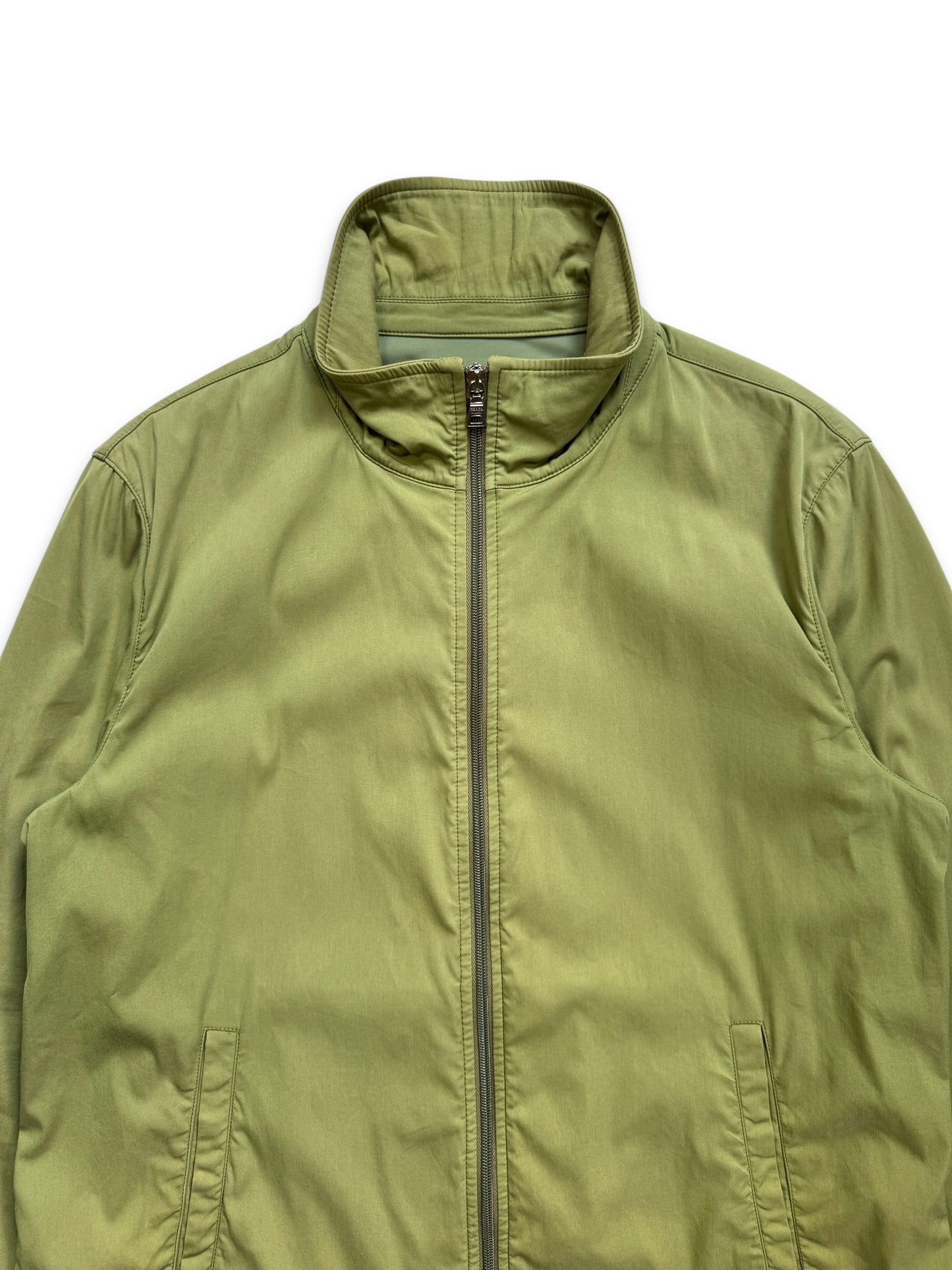 Early 2000’s Prada Sport Washed Lime Green Tonal Tab Chore Jacket