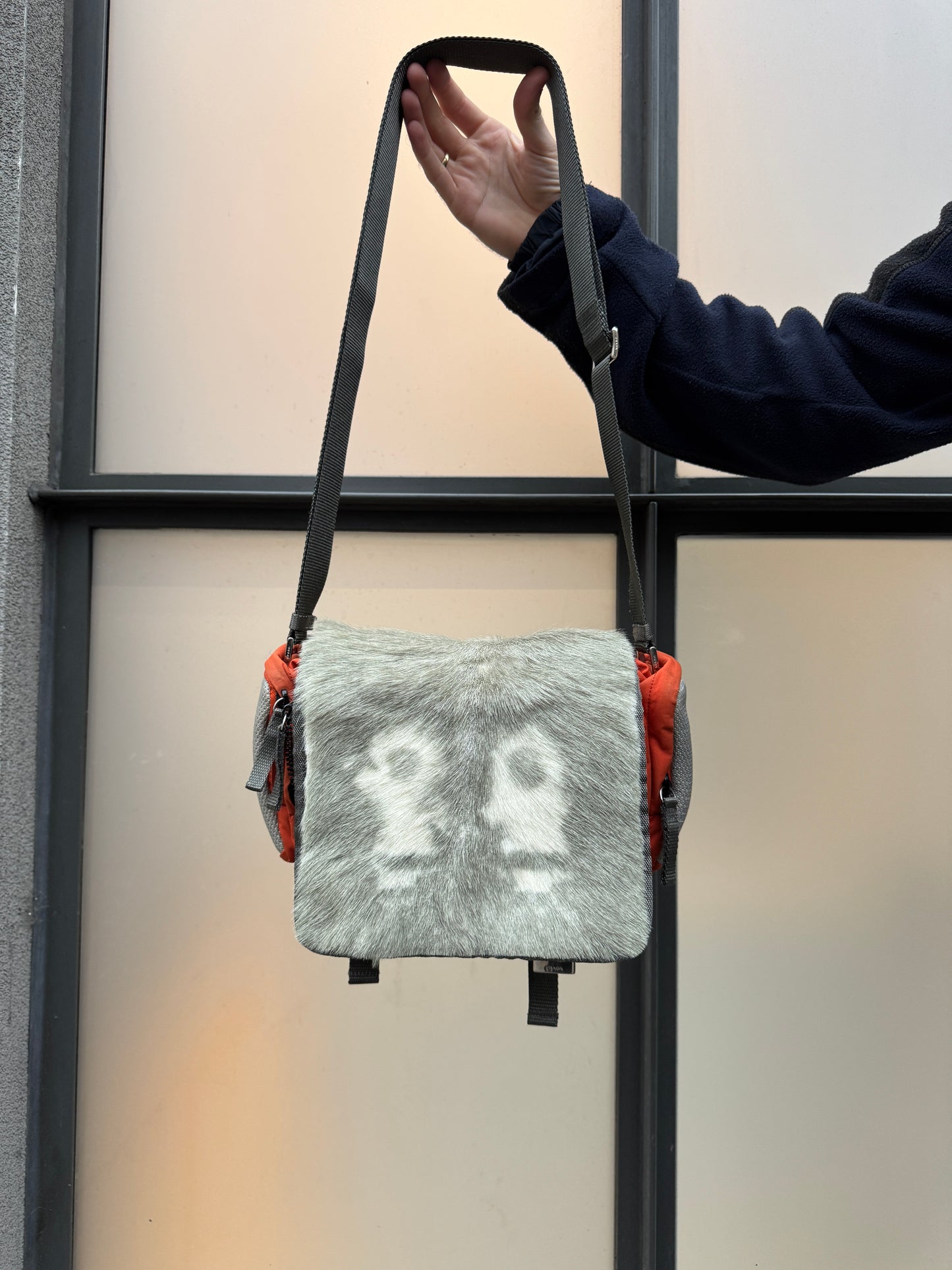 Early 2000’s Prada Sport Dyed Goat Fur Side Bag