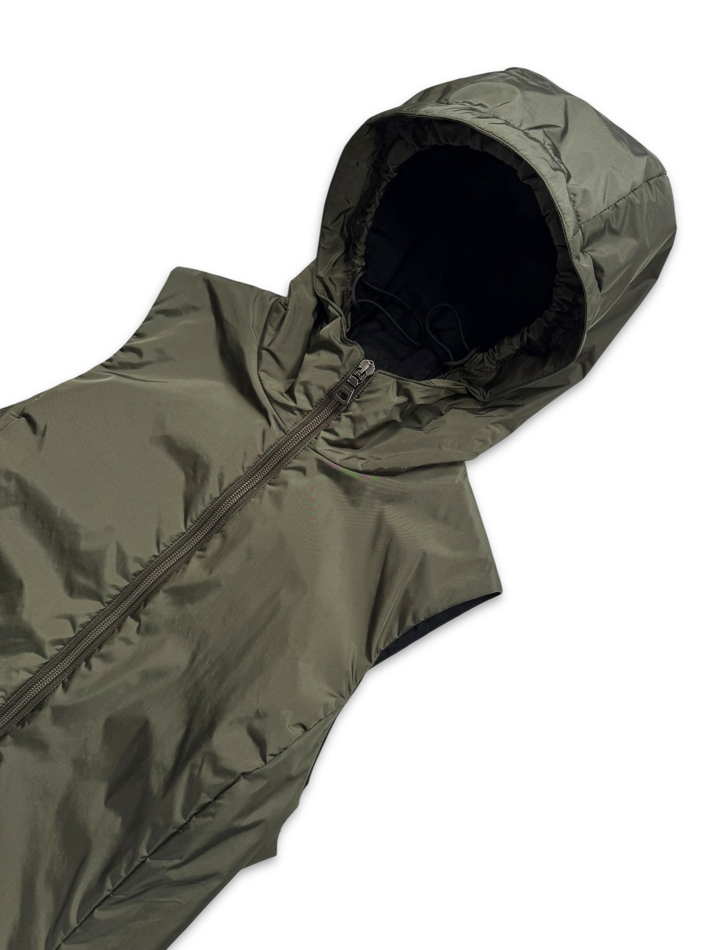 AW99’ Prada Sport Khaki Hooded Pullover Dress