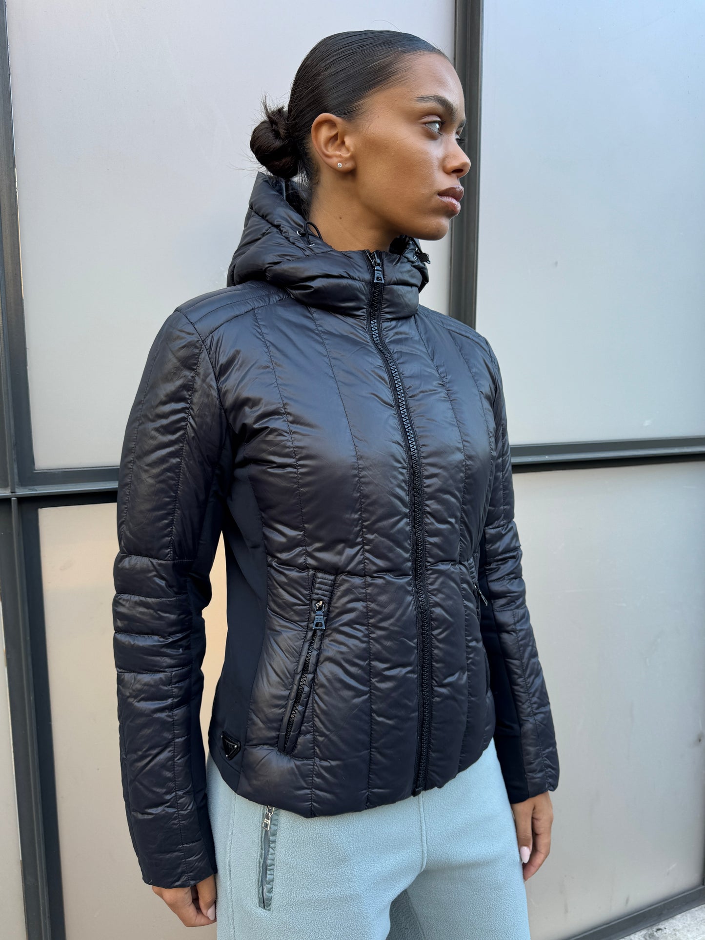 2013 Prada Milano Black/Dark Navy Padded Jacket