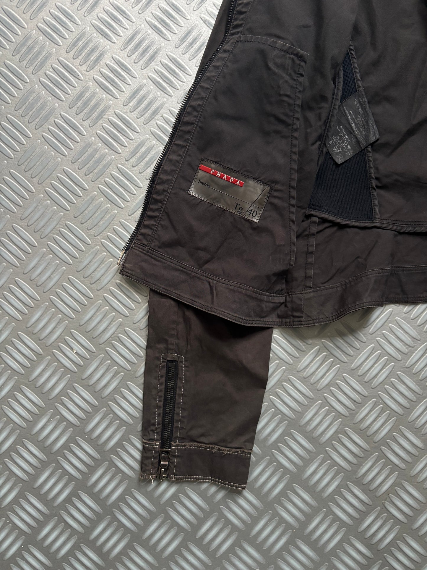 SS03' Prada Black Tab Darted Elbow Jacket